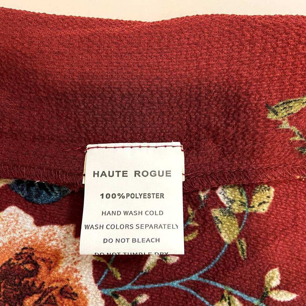 Haute Rogue Red Floral Romper Size Large - Picture 5 of 8